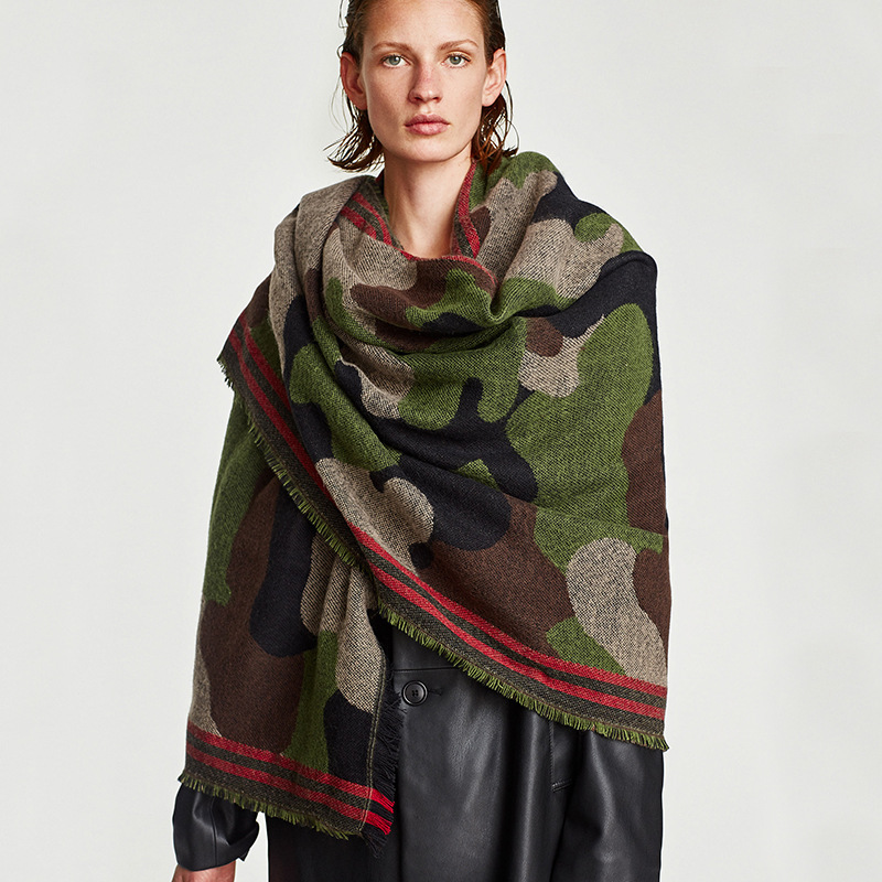 Cashmere Pashmina Wrap - 여성용 위장 레오파드 무늬 Echarpes 모조