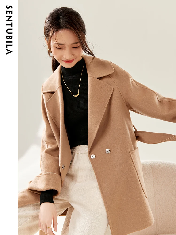 SENTUBILA 여성 겨울 울 코트 우아한 턴다운 칼 - Wool Coat Peacoat 리뷰 및 가격