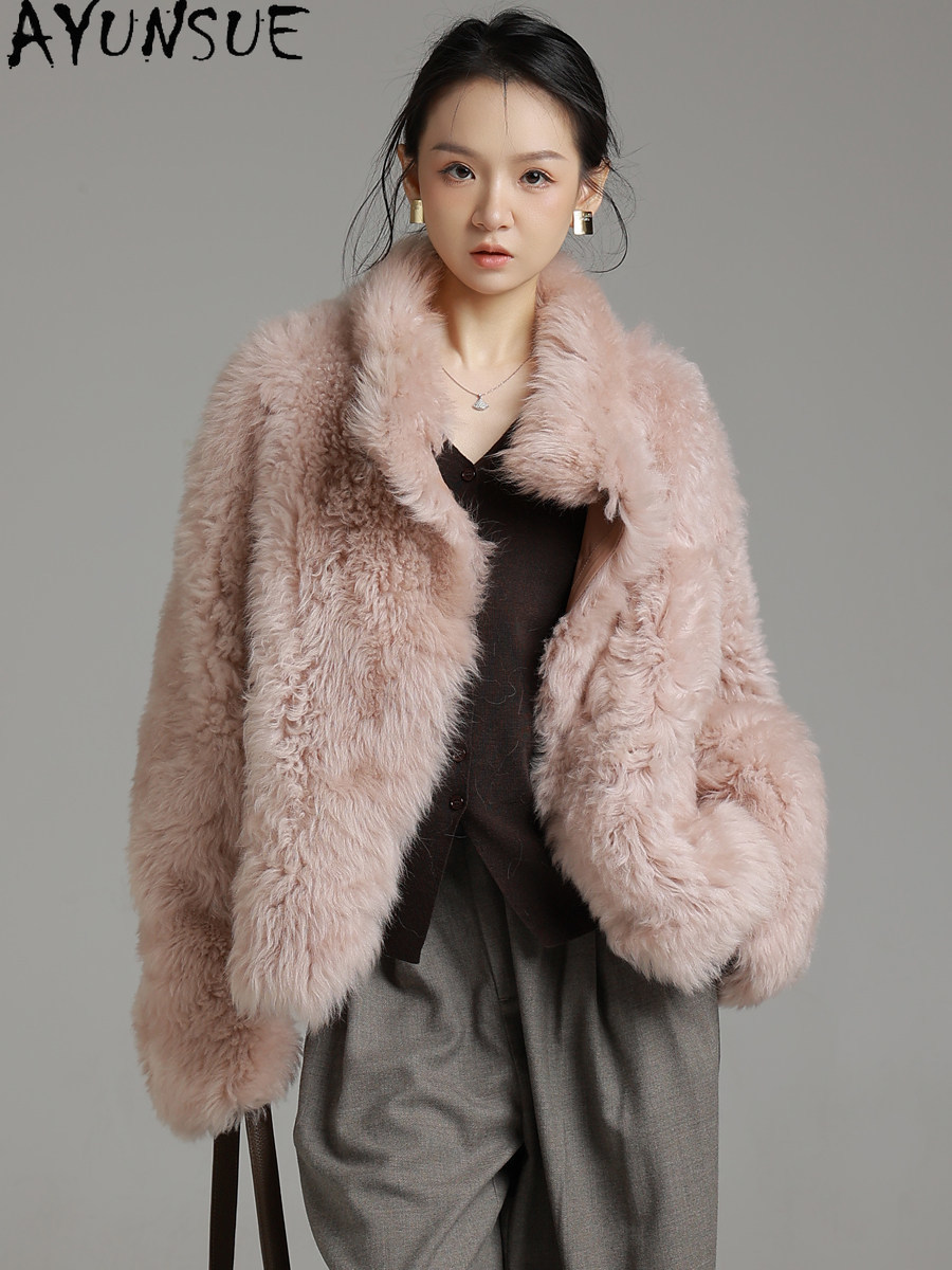 AYUNSUE 천연 투스카니 양모 모피 코트 겨울 의류 - Wool Coat Peacoat 리뷰 및 가격