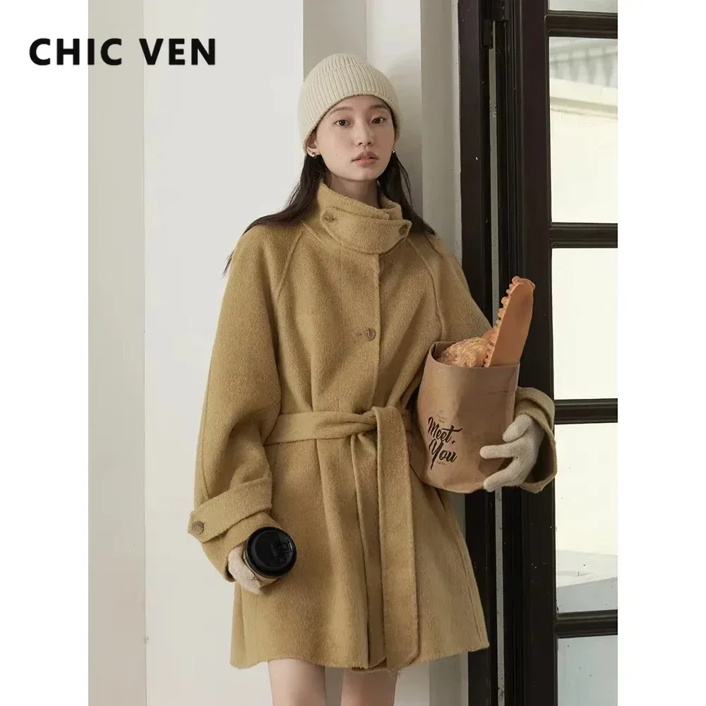 CHIC VEN 한국 여성 모직 코트, 싱글 브레스트, - Wool Coat Peacoat 리뷰 및 가격