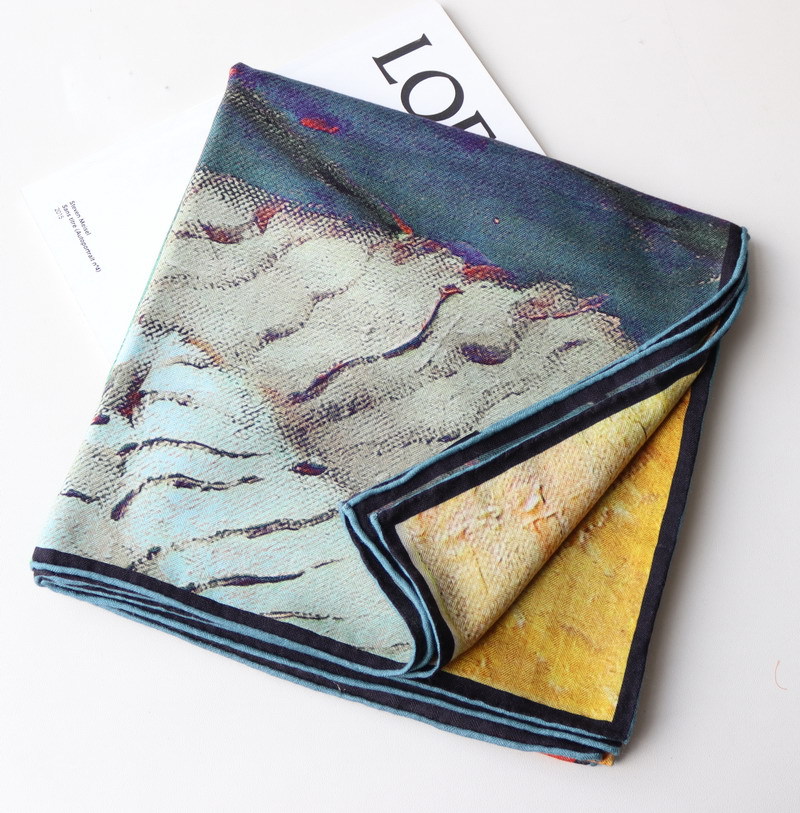우아한 30% 실크 70% 울 스카프 135x135cm - Shawl Wrap Winter 리뷰 및 가격