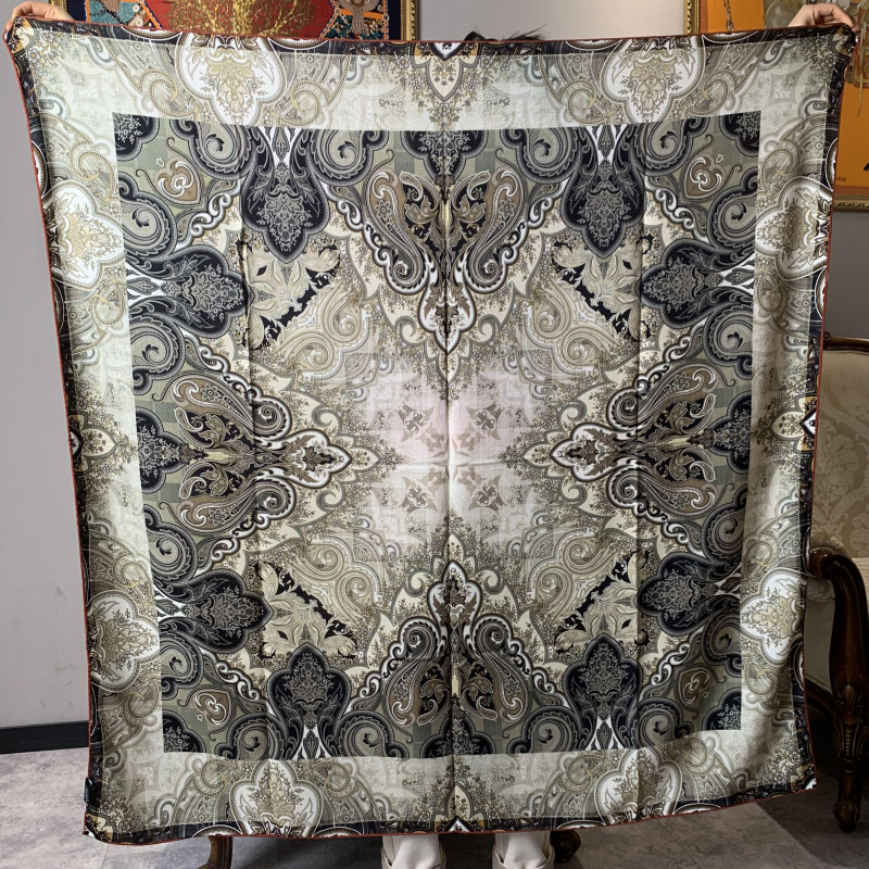 새로운 럭셔리 30% 실크 70% 울 스카프 135x1 - Shawl Wrap Winter 리뷰 및 가격