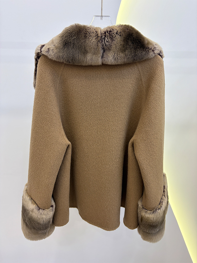 2026 겨울 여성용 리얼 천연 렉스 토끼털 칼라 코트 - Wool Coat Peacoat 리뷰 및 가격